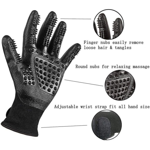 Pet Hair Massage Gloves - Gentle Grooming For Dog, Cat & Horses