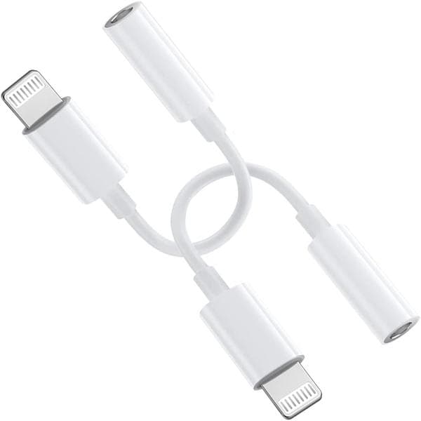 【 2 kpl 】 Lightning+jack-sovitin 3,5 mm MFi-sertifioidut kuulokkeet