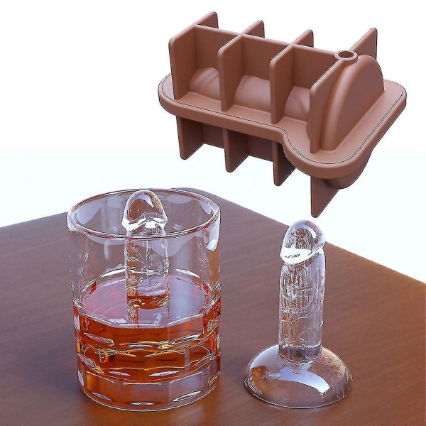 2 stk. Spoof Ice Cube Mold, Voksen Prank Ice Cube Mold, Silikon Ice Cube Mold Novelty Party Ice Cubes Maker brown 2 pcs