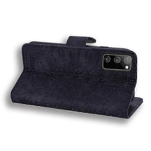 Plånboksfodral för Samsung Galaxy S20 FE Premium PU-läder Flip Cover Mandala Black