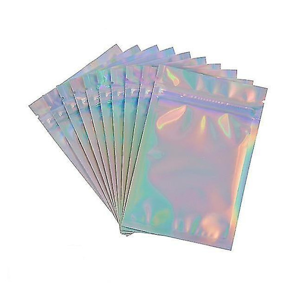 B 8,5X13cm iriserende holografisk lynlås-poser Tasker til kosmetisk makeup