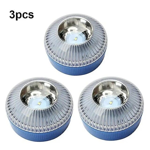Nyeste Bærbare Nødlys V16 Homologeret Bil Nødblink Orange/Blå/Rød Magnetisk Induktions Stroboskoplys blue 3pcs