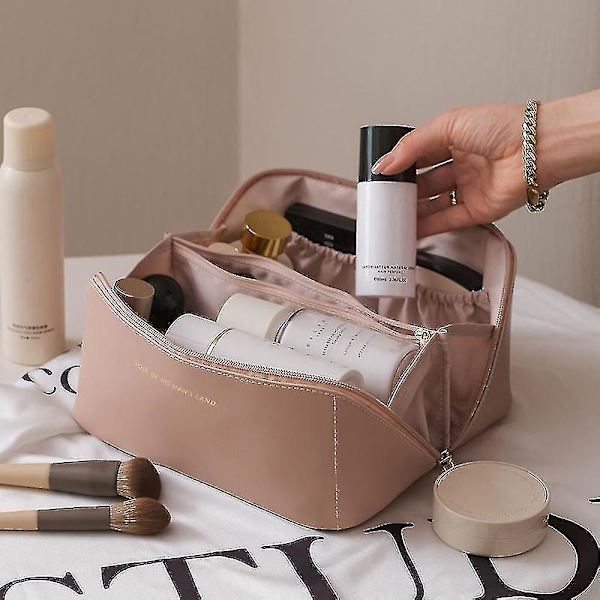 Kosmetisk taske rejse makeup tasker stor kapacitet kosmetisk arrangør opbevaringspose Pink