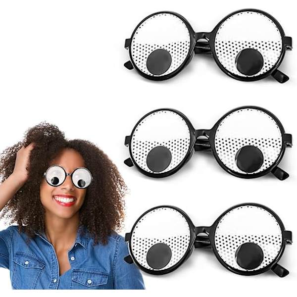 3 delar Funny Eyes Glasögon Shaking Googly Eyes Glasögon Giant Googly Eyewear Roliga kostymtillbehör