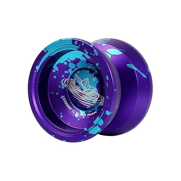 Ammattimainen Leshare X2 reagoimaton yoyo metalli yoyo metalliseos yo yo pallo käsineillä ja 5 kielellä lasten lahja Purple Blue