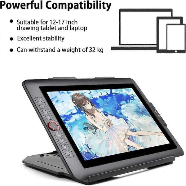 Revolutionize your drawing experience with a stand that supports sustainability, adjustable angles for customized posture, built-in phone holder for
