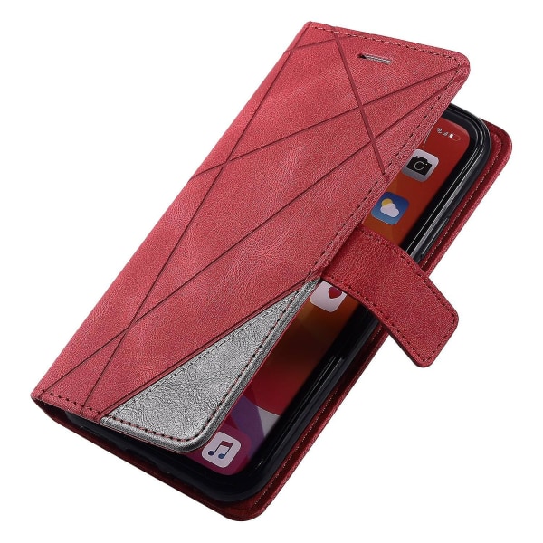 For iPhone 11 lærveske med stropp Skin-touch skjøting lommebok telefondeksel - Red iPhone 11
