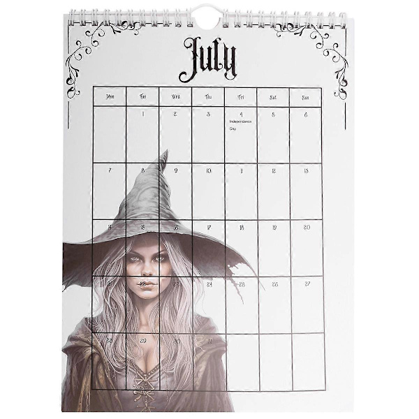 Witchy Goth 2025 Kalender Digital Pagan 2025 Månedsplanlægger Brev Størrelse Gothic Månedskalender Photo Color