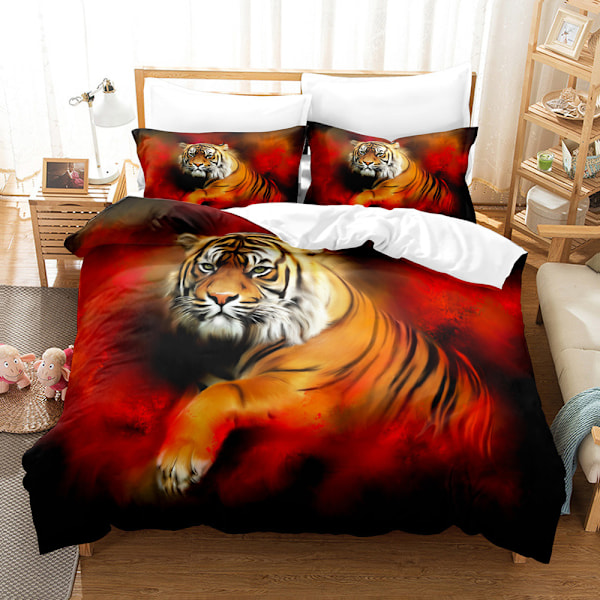 Tegneserie dynetrekk laken fire delers sett dynetrekk tigerstil trykk tre delers sett 15 200*200