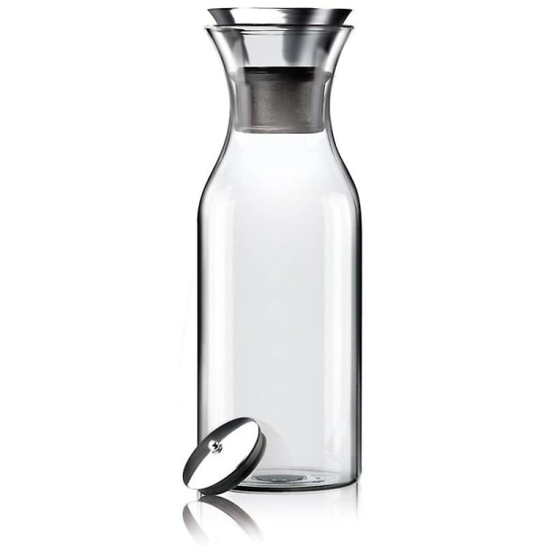35 glaskaraff med silikonlock i rostfritt stål - vattenkanna i glas Kylskåp Ice Tea Mak transparent