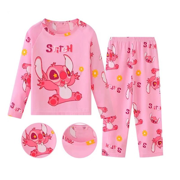 Pyjamas för barn Set Pojkar Sovkläder Långärmade Byxor Barnkläder Baby Flickor Vår Nya 8(90-100cm) Beige