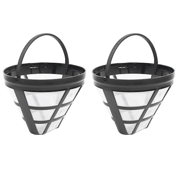2-pack Återanvändbara Kaffebryggarkorgfilter Nr 4 för Ninja-filter, passar de flesta 8-12-kopps korgdroppkaffe