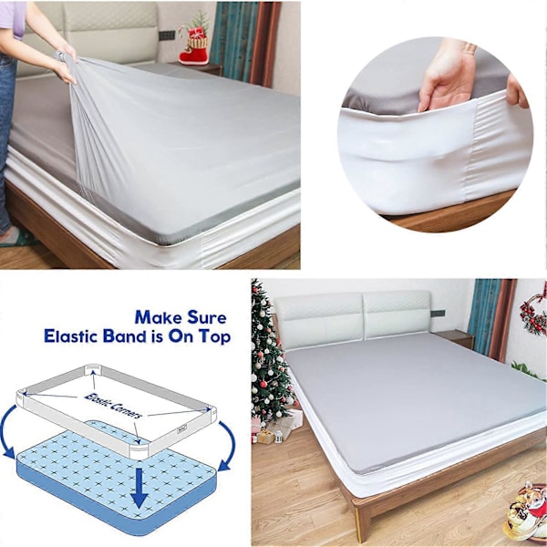 Sengesett Holder Elastisk Sklisikker Tidssparende Fullt Innelukket Design Ark Fiksering 360 Grader Omgirrende Ark Festes Deksel Soverom Forsyning KAESI