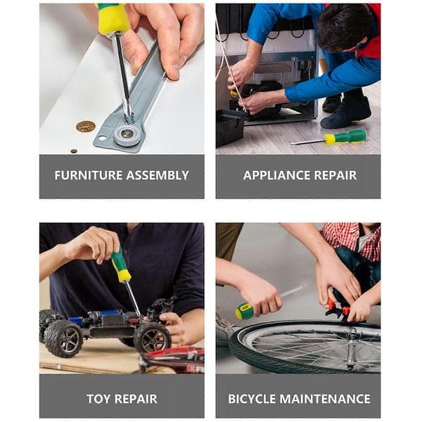Robust multifunktionsskruetrækker med skridsikkert design og magnetisk spids for øget arbejdseffektivitet Multicolor