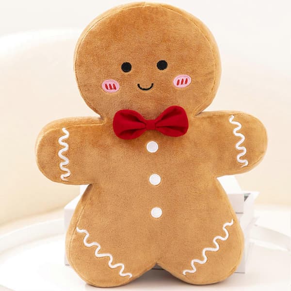 Jul Plysjdukke Søt Juletre Pepperkakemann Dukke Pute Myk Sofapute Pynt A