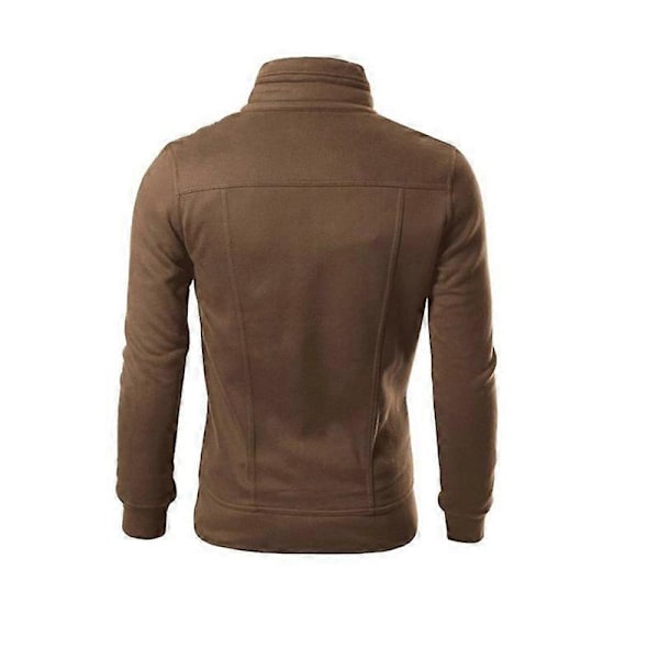 Herrar Jackor Långärmad Mode Casual Sportkläder Tröjor Zip Jacka Toppar coffee M