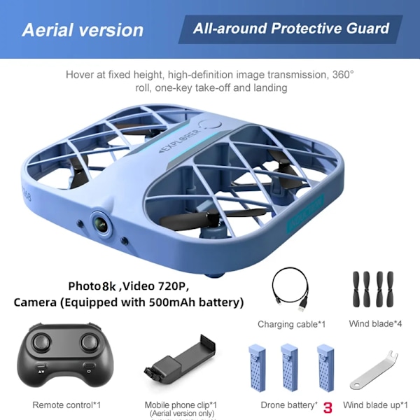 JJRC H107 Mini Drone 8K 4K Kamera Reaaliaikainen Lähetys Quadcopter Mini Pocket UFO Pieni Kauko-ohjattava Lentokonelelu Lapsille 8K 3Battery White