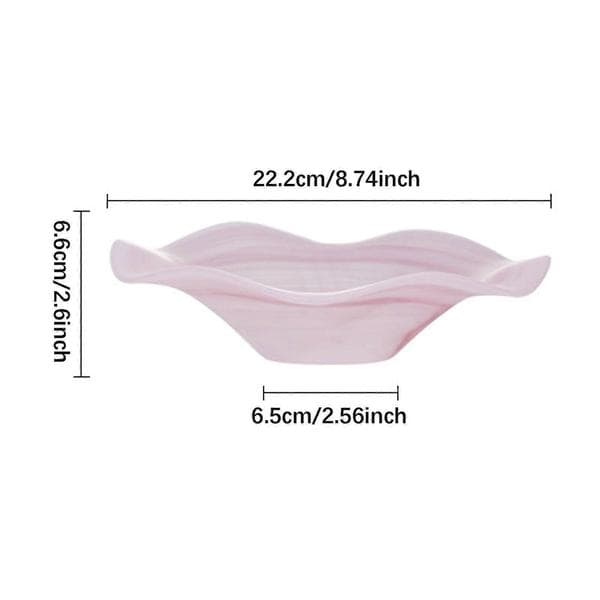 Glass fruktskål serveringsfat godteriskål moderne elegant desserttallerken Pink