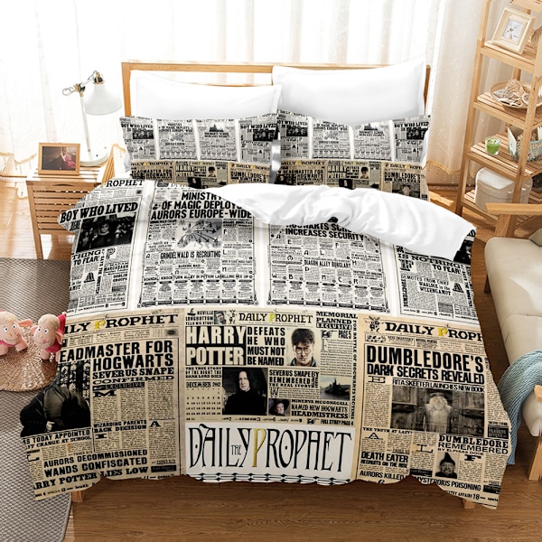 Harry Potter Tryckt Sängklädesset Påslakan Täcke Örngott Barn Present 2 135*200