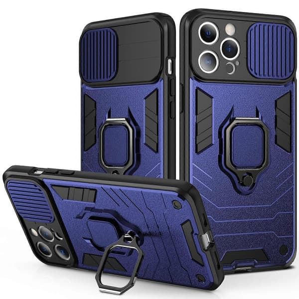 Skydelåg Kamera Design TPU + PC Telefon Cover Til iPhone 14