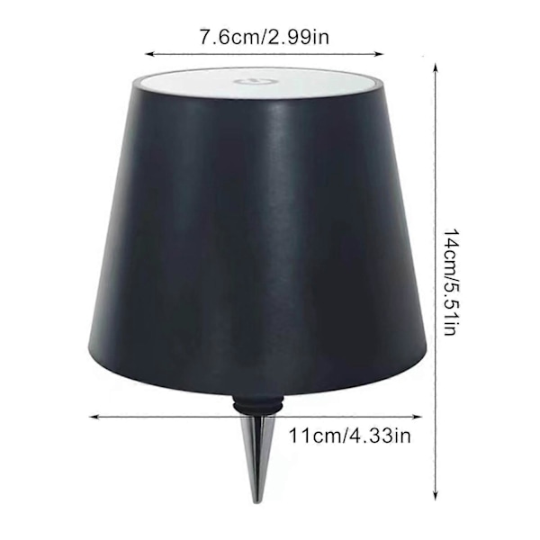 Trådløs Vinflaske Lampe USB Genopladelig Dæmpbar Berøringsstyret Blød Glød Flimmerfri LED Grey A