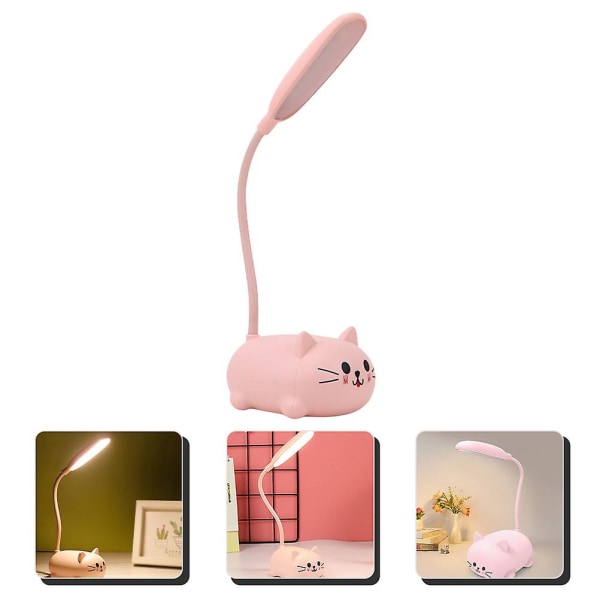 Cat Desk Lamp Cartoon Table Lamp Usb Rechargeable Table Lamp Kids Night Lamp Pink  9*7*18CM