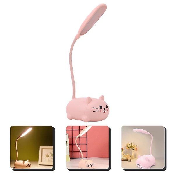 Cat Skrivbordslampa Tecknad Bordslampa Usb Uppladdningsbar Bordslampa Barn Nattlampa Pink  9*7*18CM