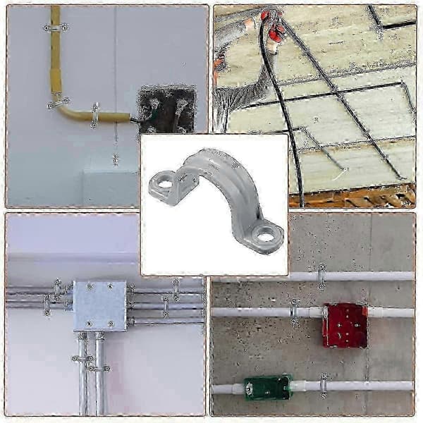 Dobbelt hull PVC-rørledning med U-klips (50 stk)