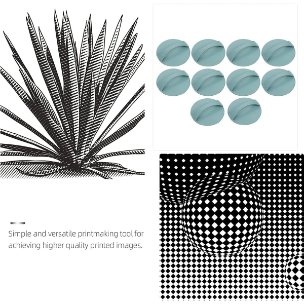 10 stk Bloktryk Baren Printmaking Blækplader Plast Printmaking Tools Printmaking Maling Supplies Kunst (blå)