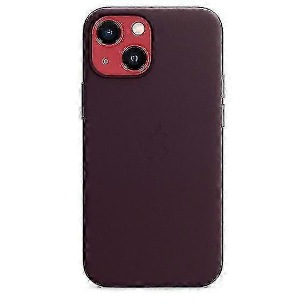 Läderfodral för iPhone 13 Mini Läderfodral med Magsafe Dark Cherry