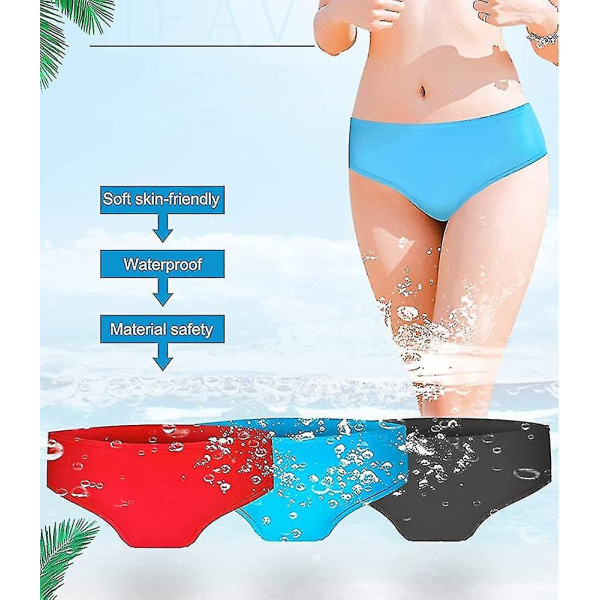 Naisten uimahousut. Vedenpitävä ranta elastinen silikoni vuotoa estävä kuukautisten korkea laatu Blue