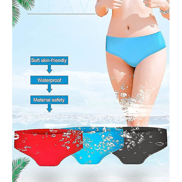Simbyxor för kvinnor. Vattentät strandelastisk silikon Anti-läckage menstruation hög kvalitet Blue