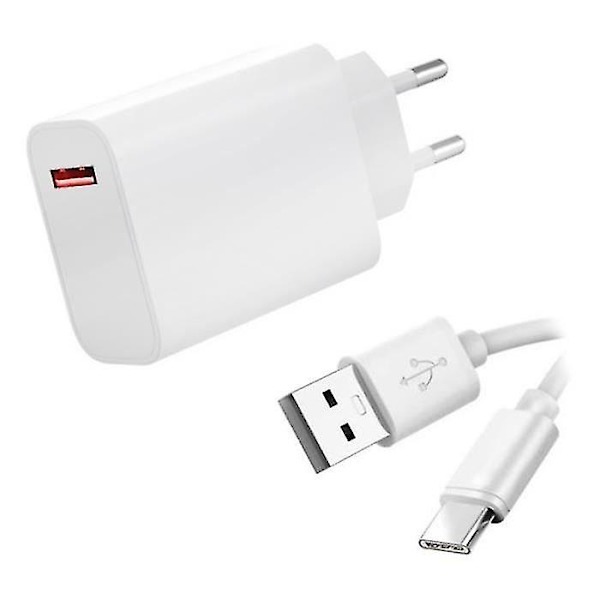 33w hurtigoplader + usb-c usb kabel til Oneplus 7 6,41"-oneplus 7t 6,55"- Oneplus 8 Pro 6,78"- Hvid