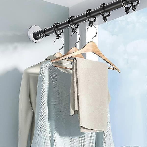 2 st duschdraperistångsfästen universella väggfästen för duschdraperistång (rund, vit)