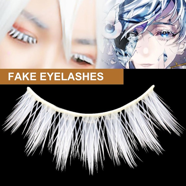 3 x 6 st. Makeup-ögonfransar Mjuka Bekväma att bära Kemisk Fiber Anime Vita Falska Ögonfransar