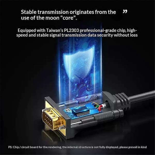 UGREEN 20201 1.5m USB til RS232 seriel adapterkabel USB-A til DB9 hun 9-benet konverter til printer / router / scanner MultiColor