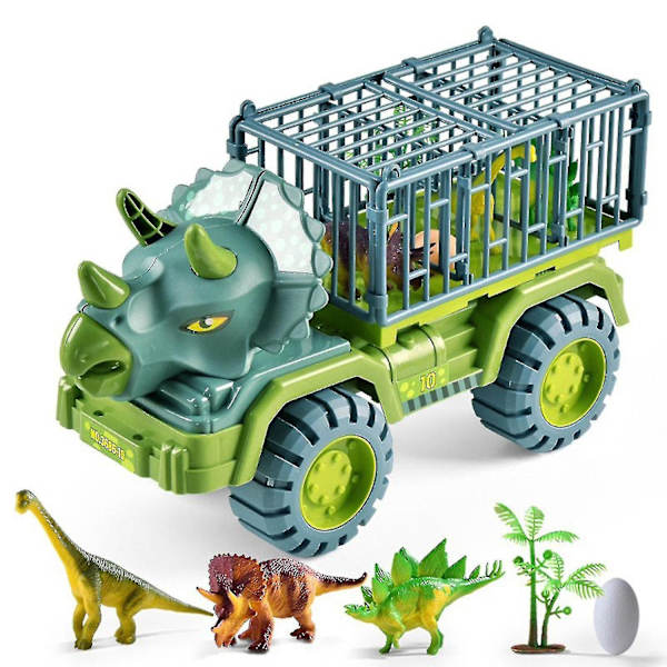 Morsom realistisk dinosaur lastebil biltransporter med 3 dinosaurer leker Egg Tree Toy