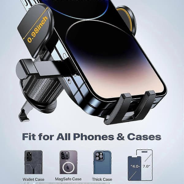 Miracase Universal Bilventiltelefonholder, Oppgradert Klipsfeste for Alle Smarttelefoner