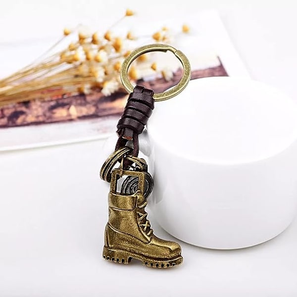 Creative Boots Avaimenperä Miesten Nahkainen Avaimenperä Auton Avaimenperä Tarvikkeet Laukku Riipus Charm Lahja