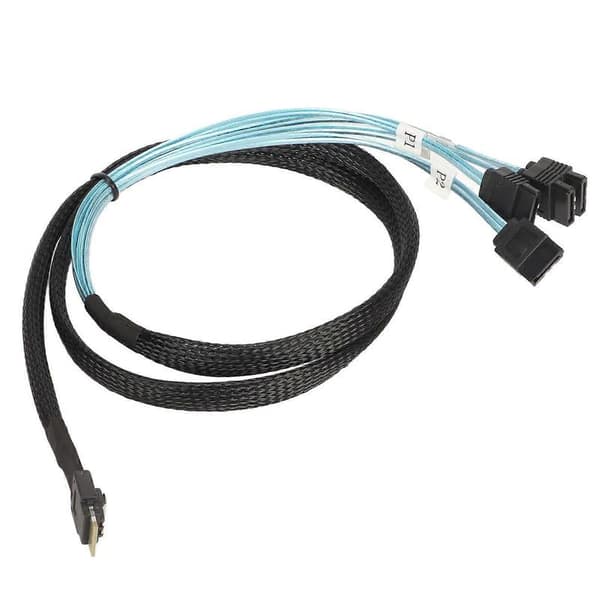 SAS-kabel SFF‑8654‑4 SATA 7-stifts arraydisk snabbare överföring Mini PVC datortillbehör 0,5 meter / 1,6 fot