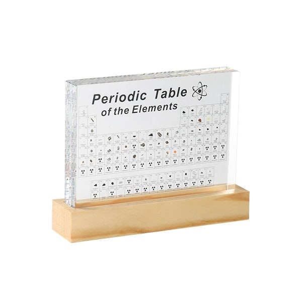 Det periodiske system med rigtige grundstoffer indeni, det periodiske system med ægte grundstoffer, Tabla Periodica Con-elementet Transparent