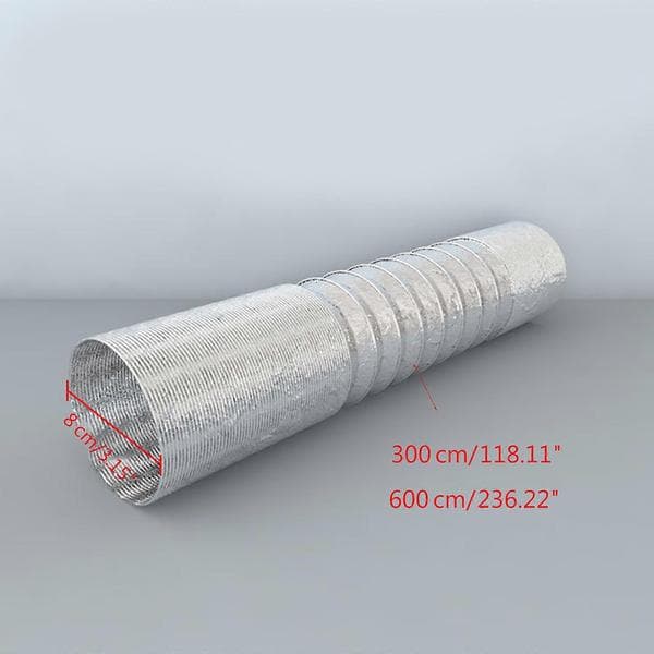 3 tommer 80 mm ventilatorrør aluminiumsrør luftventilasjonsslange fleksibel eksoskanal for luftsystemventil 1/3/6M 3m