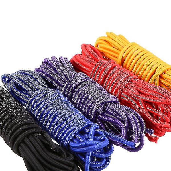 5 meter 4 mm / 5 mm kajakbåt Elastisk bungee lina black 4mm