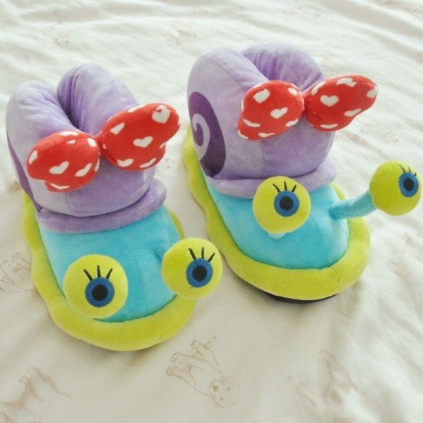 Tecknad Anime-serie Gary The Snail Väska Häl Bomullsskor Mjuk Söt Plysch Baby Girls Semesterpresent Styles 2 L 36-39