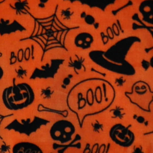Halloween Fleecefilt (120 x 150 cm) - Supermjuk och mysig fleece i orange - Orange Spooky Bats & Skulls Throw Blanket (Snuggy)