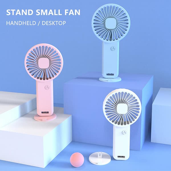 Mini Håndholdt Ventilator Bærbar USB Genopladelig Køleventilator til Indendørs Udendørs Rosa