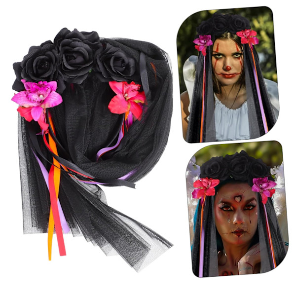 Halloween Huvudbonad Halloween Slöja Röd Hårband Halloween Hårband Halloween Hårband Dödsdagens Huvudbonad Halsduk Hårband