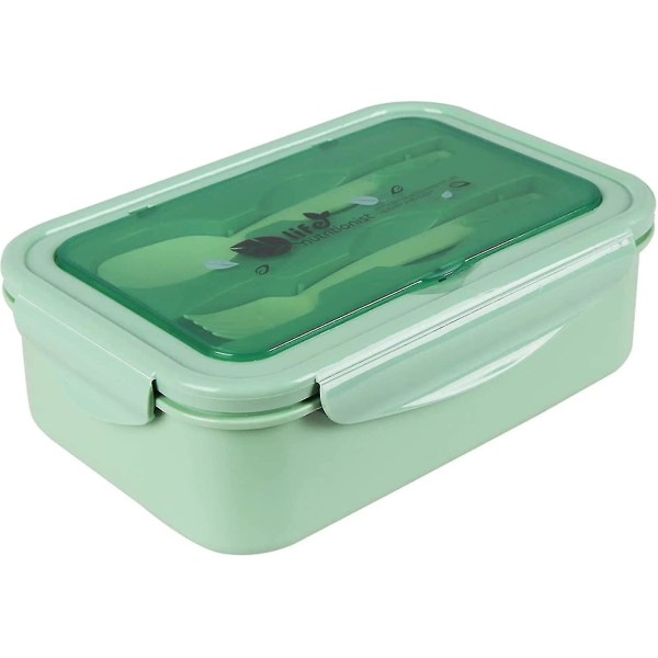 Lunchlådor - Läckagesäkra Bento-lådor för barn och vuxna - Lunchlådor med 3 fack, bestick och matbehållare