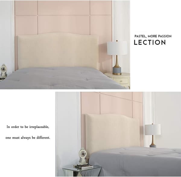 Beige 1,5M Stretch Sänggavelöverdrag Solid Dammskydd