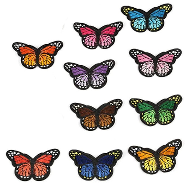 10 Pcs Butterfly Shaped Iron On Patches For Clothing Embroidery Patches Appliques Badge Stickers